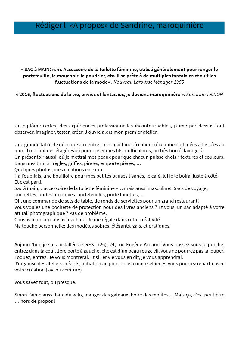 A propos Sandrine BLOG
